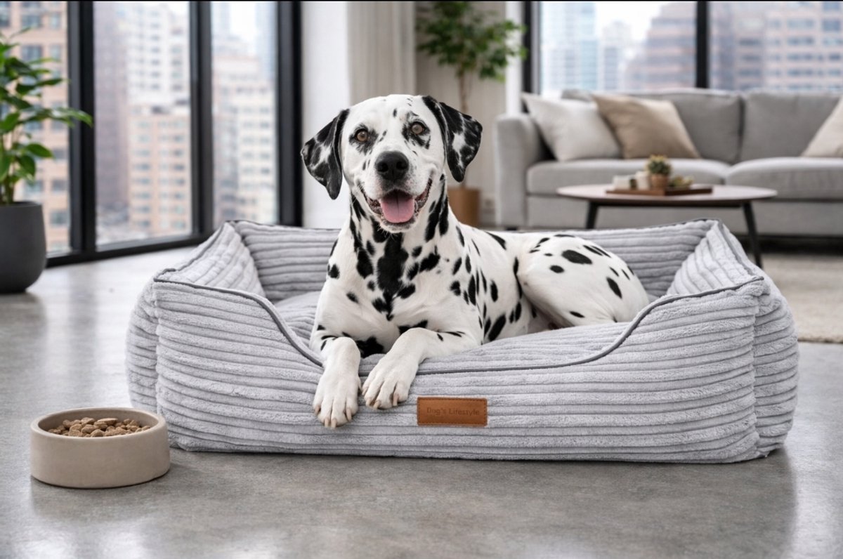 Dog's Lifestyle hondenmand Supersoft Rib Grijs 80cm