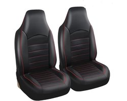 2PCS Classic Luxury Faux Leather Front Car Seat Covers - Waterproof Seat Protector - PU Leather Car Seat Cushion Pad - Geschikt voor de meeste Auto's - SUV's - Trucks (Rood)