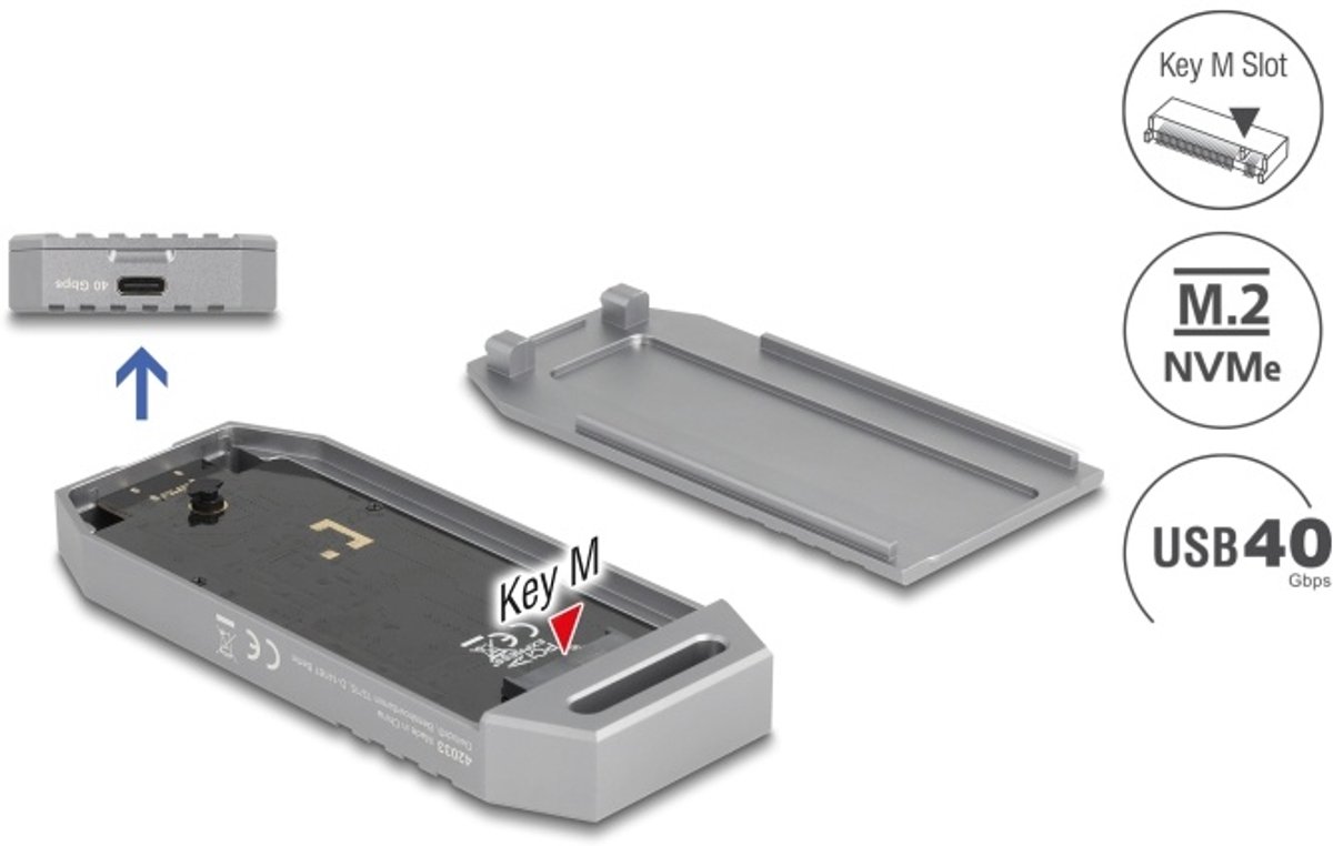 Delock M.2 NVMe SSD Enclosure USB 40 Gbps - tool free