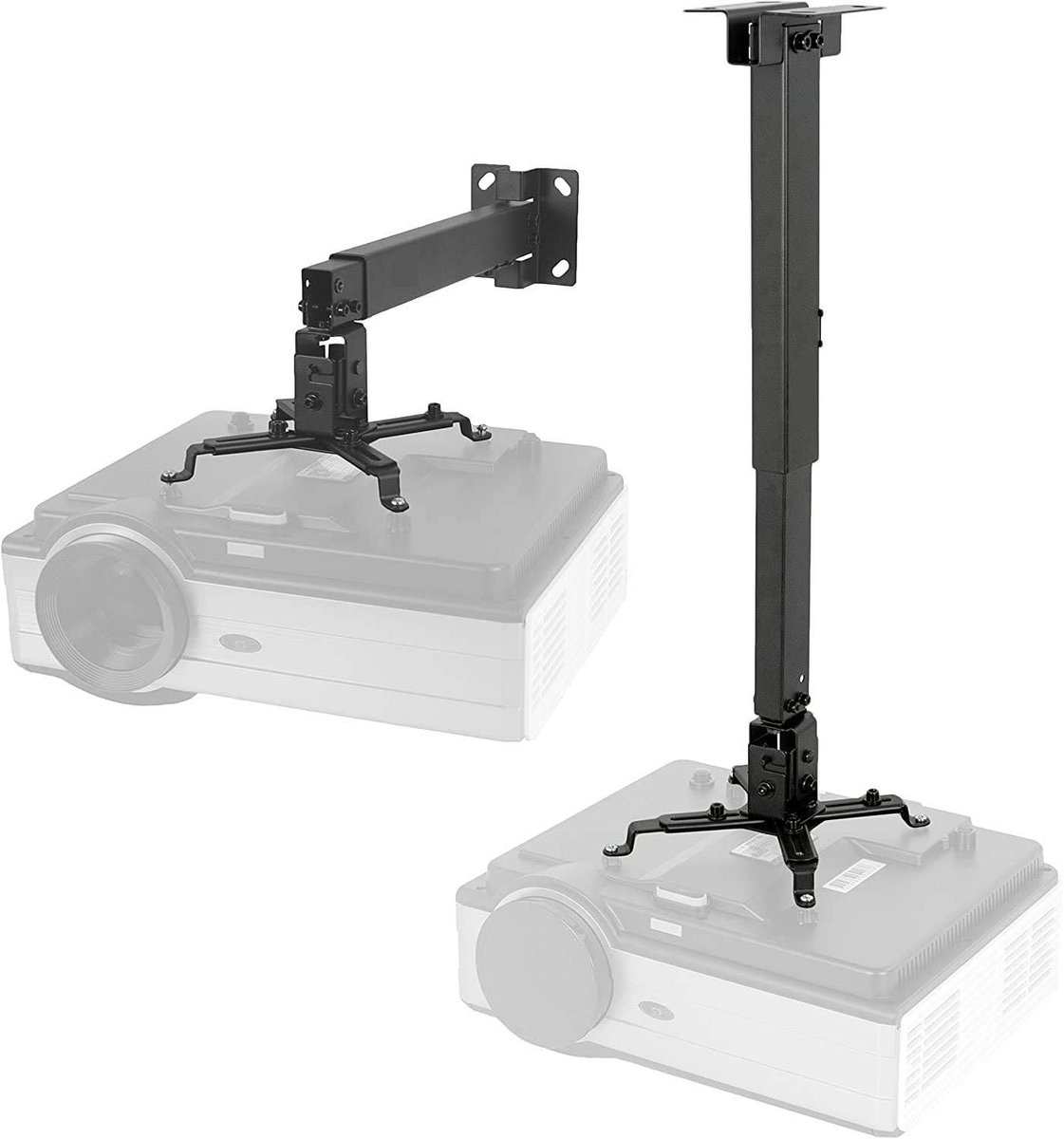 Projector Plafondmontage - Beamer Beugel - Thuisbioscoop Creëren - Universeel Verstelbaar - Tot 267 Inch - Zwart