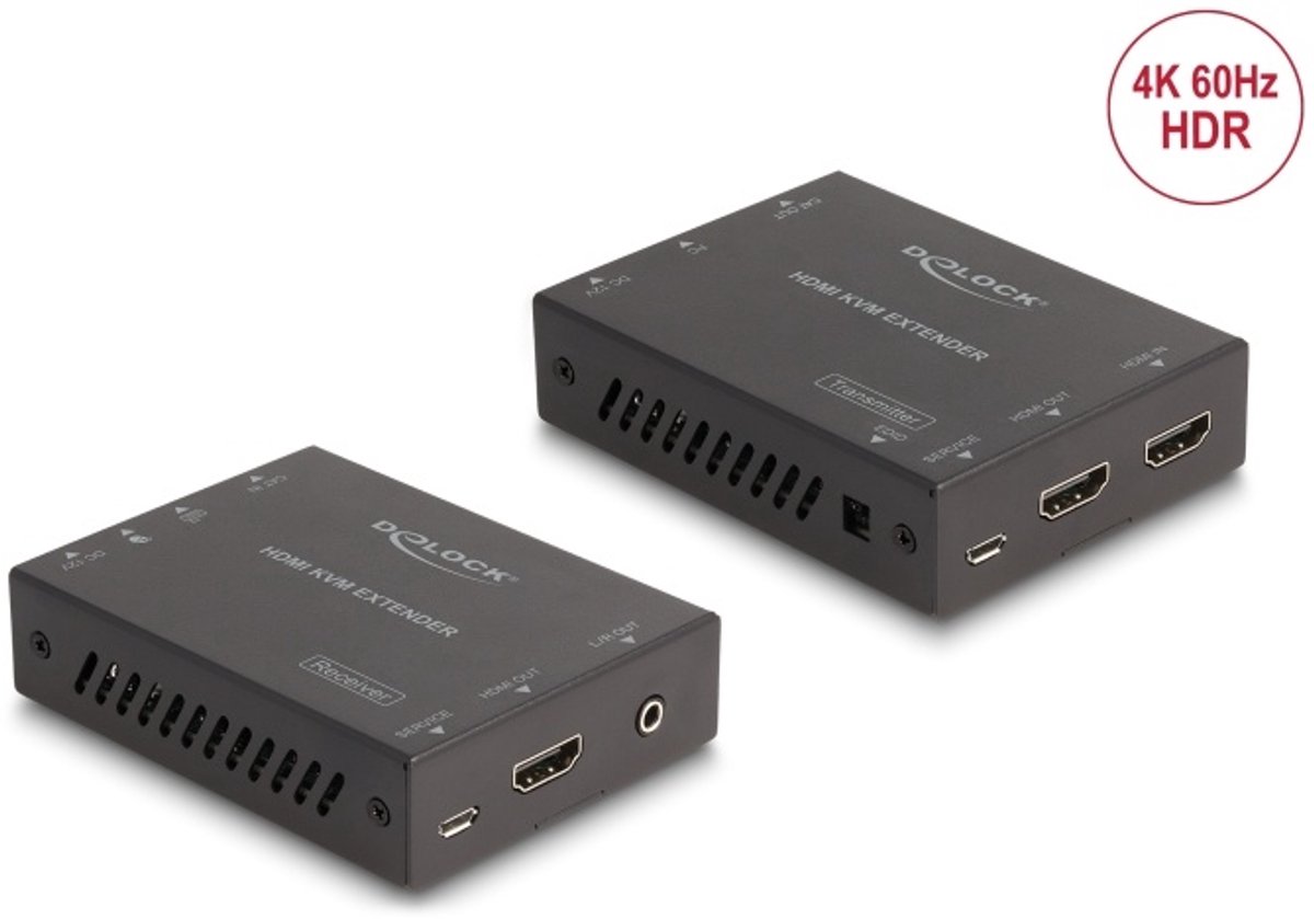 Delock HDMI KVM Extender Set over Cat.6 Cable 4K 60 Hz 70 m