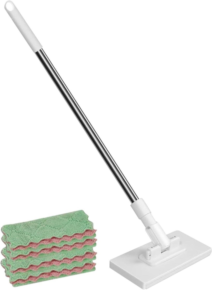 Keukenbezem - Vloerreiniger - Huis reinigen - Herbruikbare doeken - 100 cm - Grijs