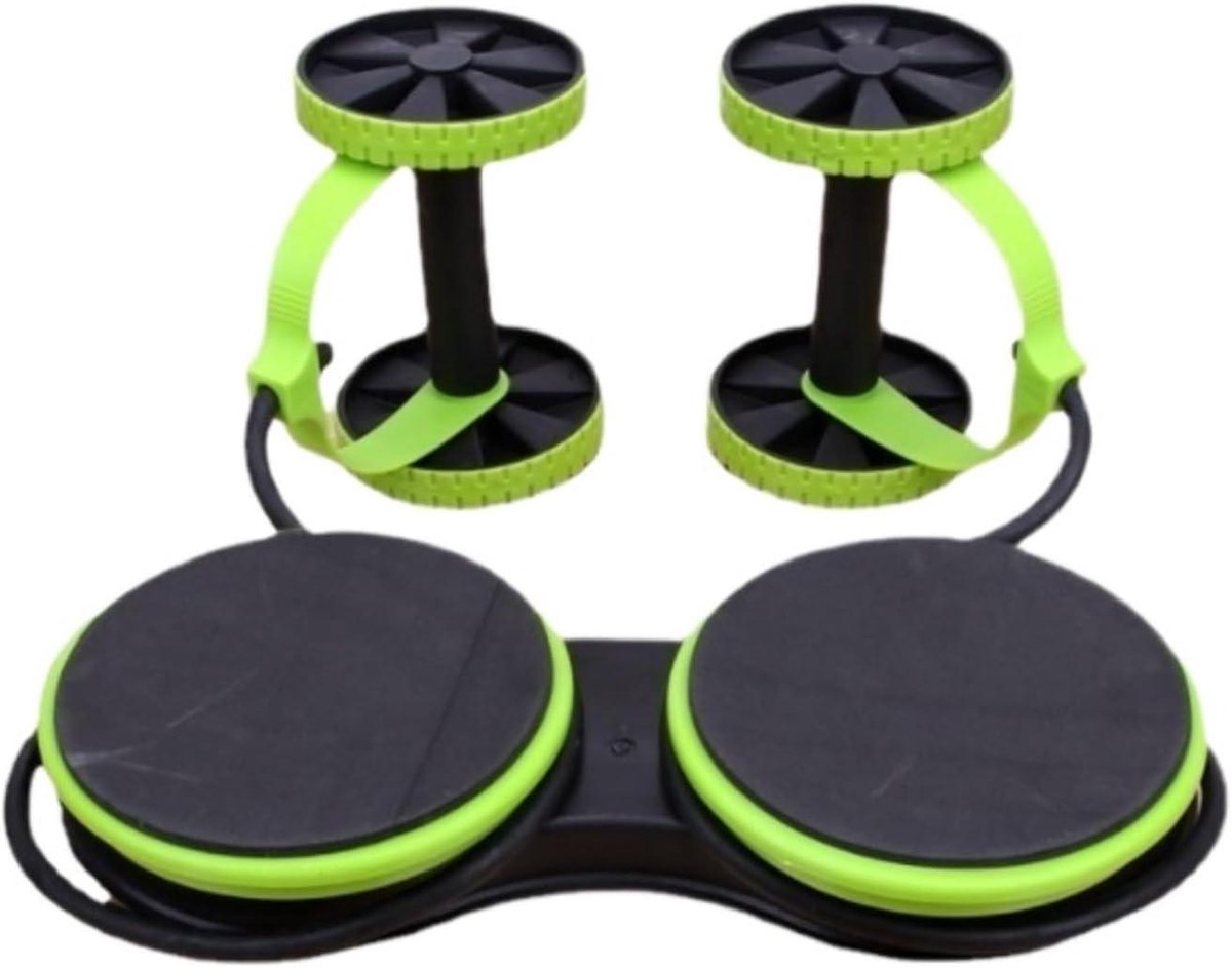 Buikspierwiel - Core Trainer - Kracht Training - 5-in-1 Multifunctioneel - 43 cm Lengte - Groen