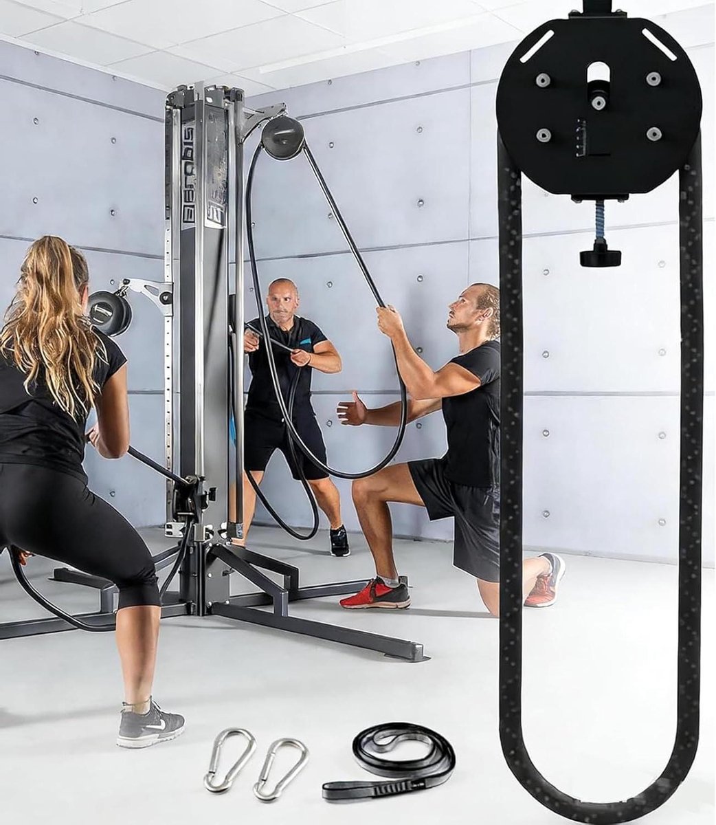 Touwtrainer - Katrolsysteem - Kracht Uithoudingsvermogen - Verstelbare Weerstand - 4 meter touw - Zwart/Rood