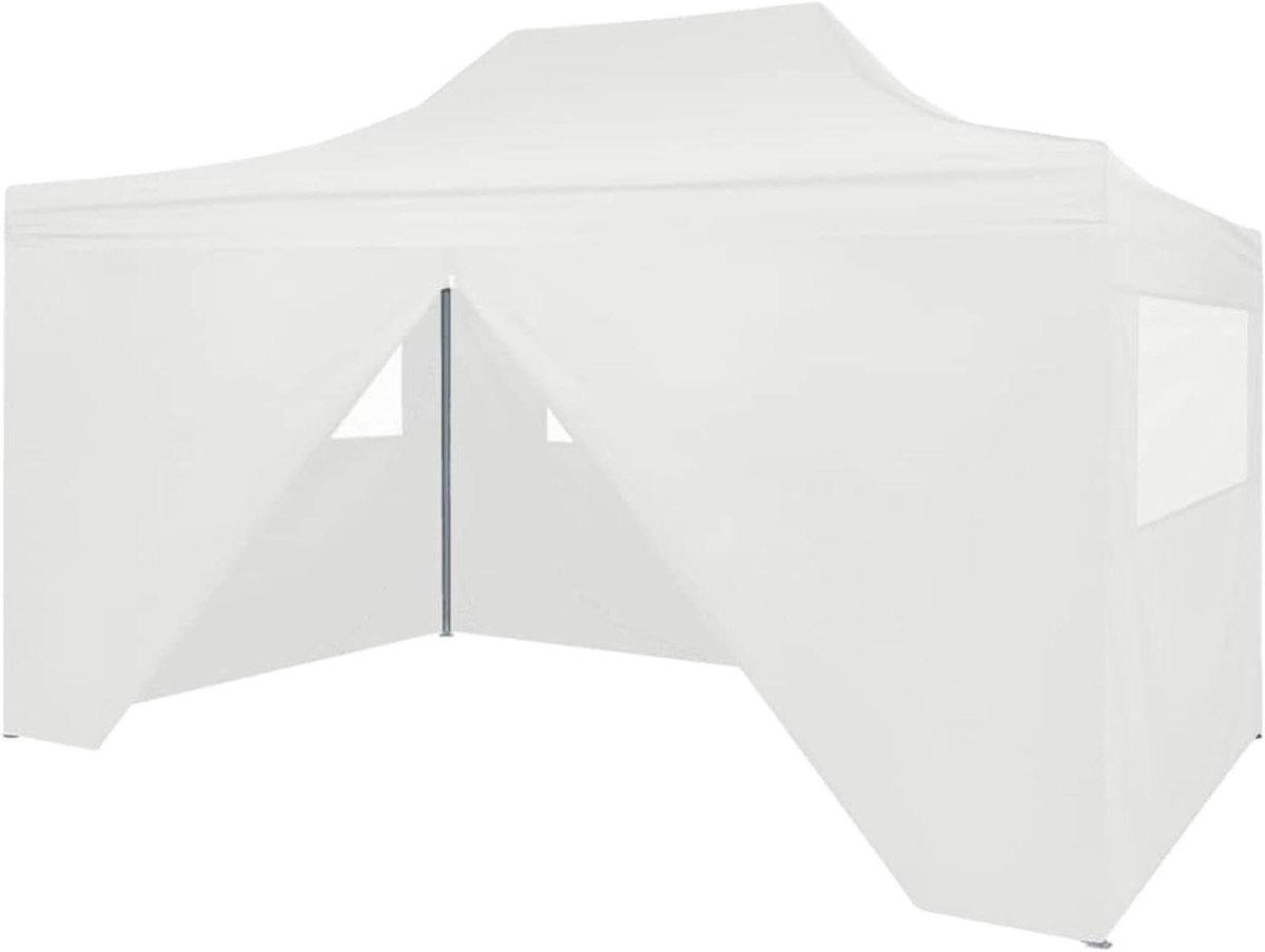 Feesttent - Partytent Vouwtent - Buitenfeesten Organiseren - Waterdicht UV-beschermend - 3 x 4.5 m - Wit