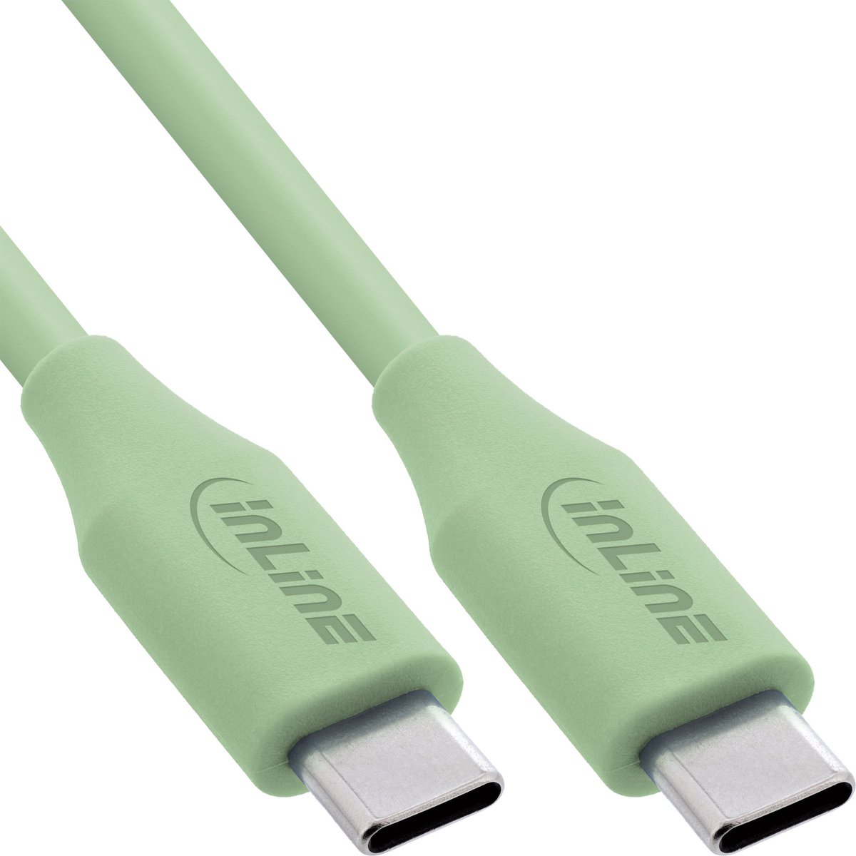 InLine® USB 2.0-kabel, USB-C-snelladingskabel 100 W Matcha Latte/groen 1m