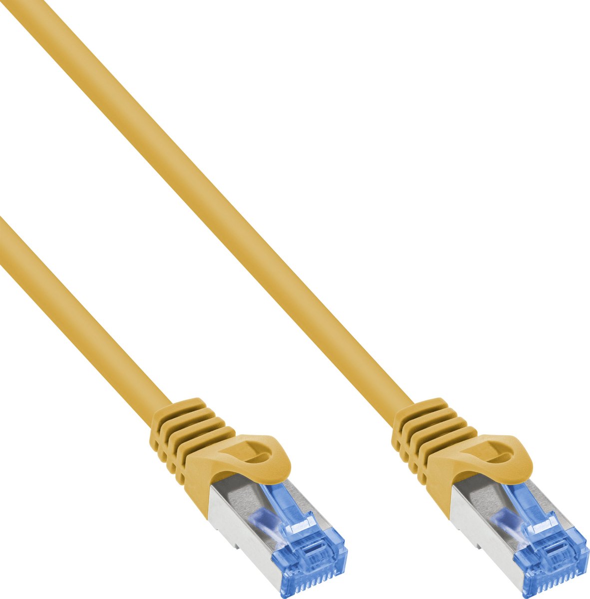 InLine® patchkabel, Cat.6A, S/FTP, TPE (LSZH), CCA, geel, 10m