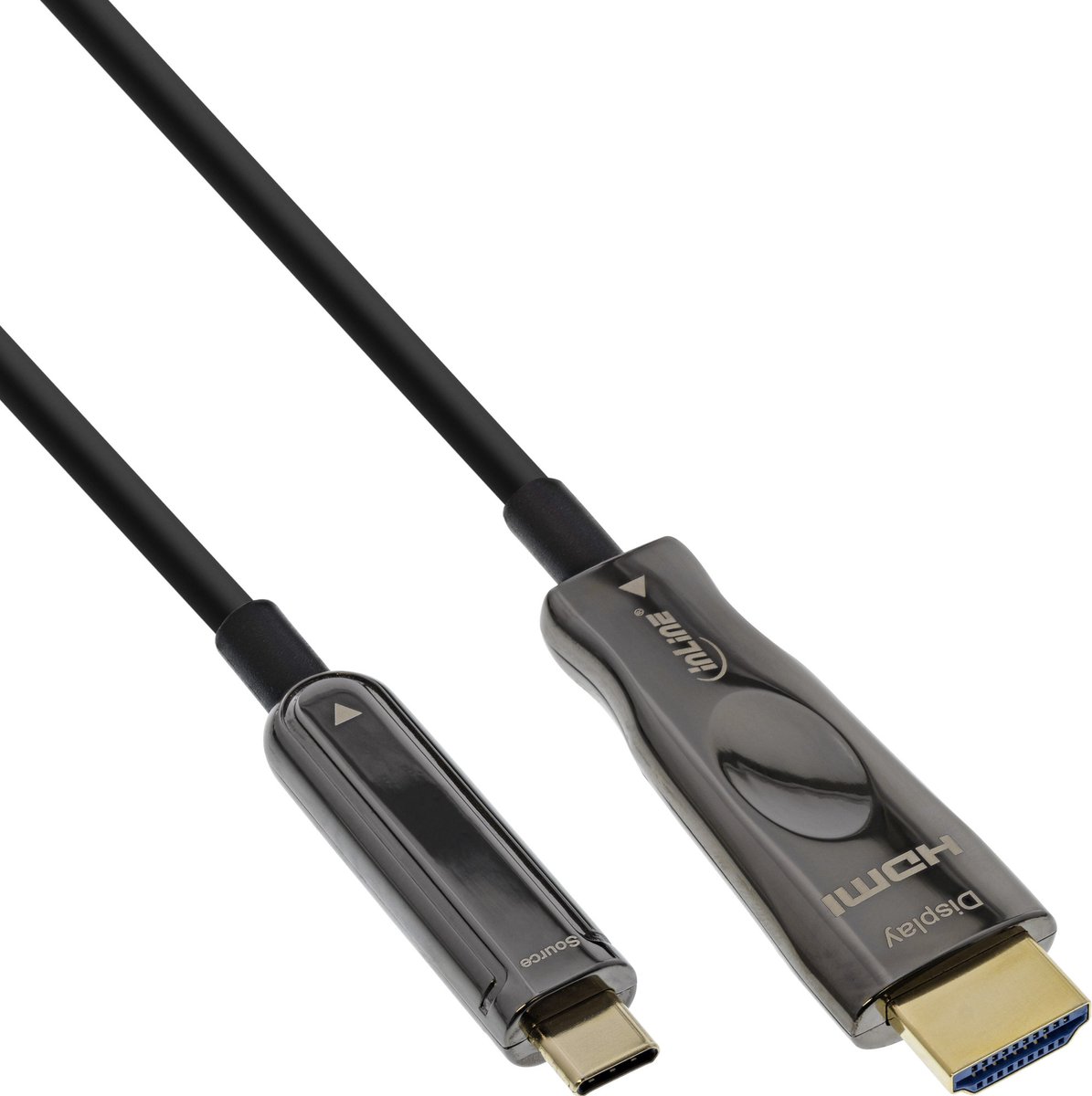 InLine® USB Display AOC kabel, USB-C male naar HDMI male, 25m