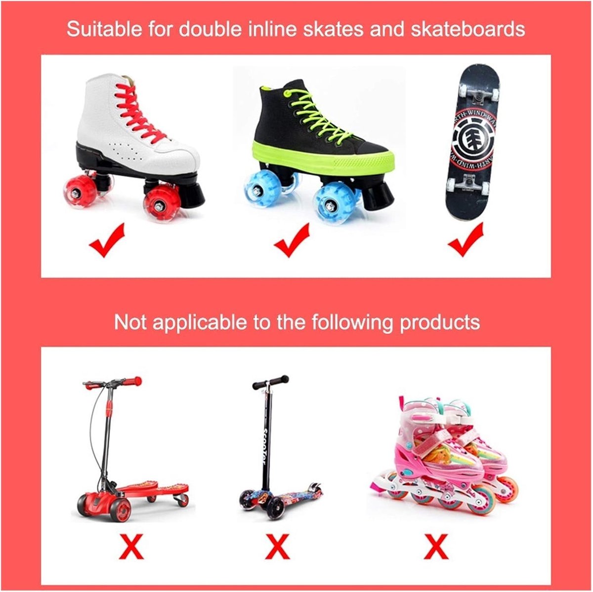 Lichtgevende Skate Wielen - Roller Skate Wielen - Indoor Skaten - Zelfoplichtend - 4 Stuks - Kleur E