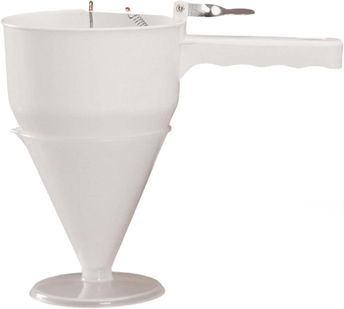 Pannenkoekdeeg Dispenser - Beslag Trechter - Bakken Maken - Stabiele Sokkel - 1200 ml - Wit