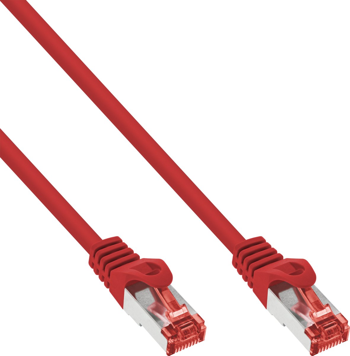 InLine® Patch Cable S/FTP PiMF Cat.6 250MHz copper halogen free red 0.3m