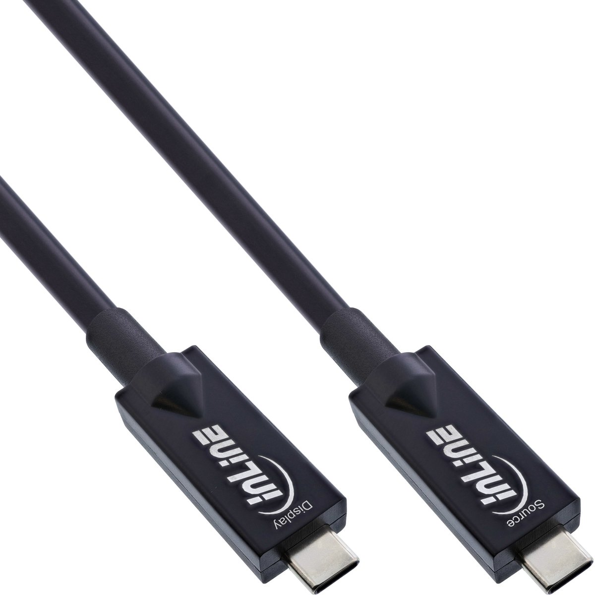 InLine® USB 3.2 Gen.2 AOC-kabel, USB-C male / male, zwart, 5m