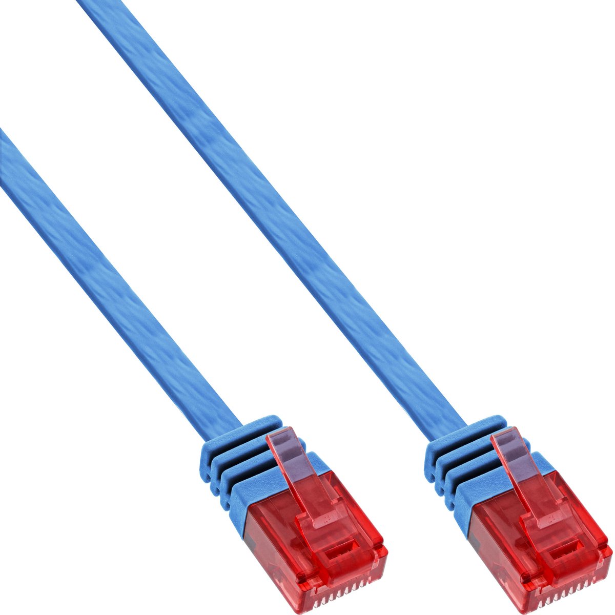 InLine® Patchkabel plat, U/UTP, Cat.6, blauw, 10m