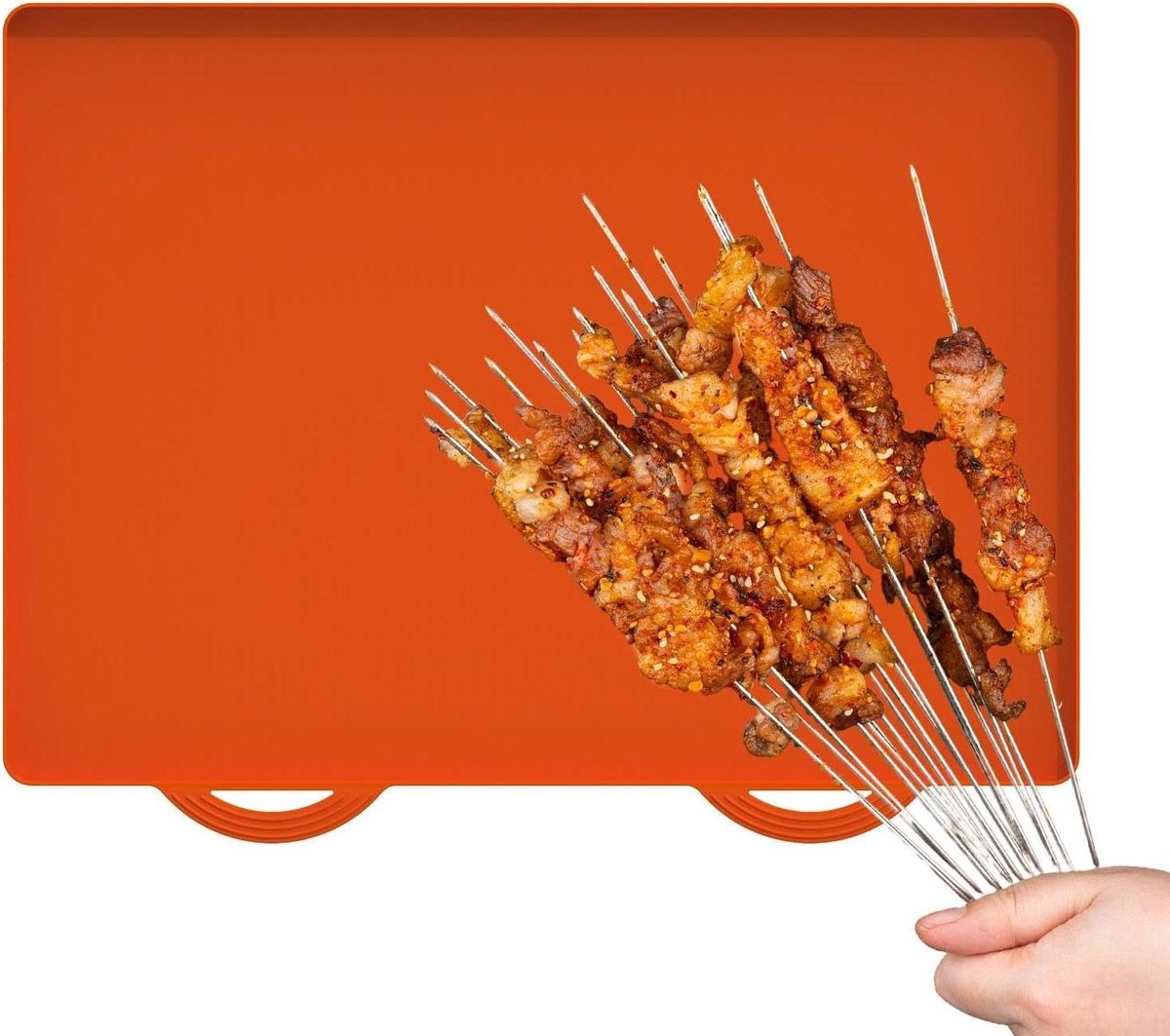 Grillmat - BBQ Onderlegger - Werkblad Beschermen - Hittebestendig Siliconen - 55.88 cm - Oranje