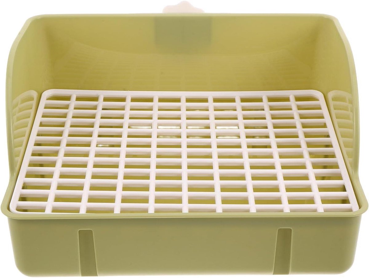 Konijnen toilet - Kleine dierenbak - Zindelijkheid training - Verhoogde antispatrand - 29 cm - Groen
