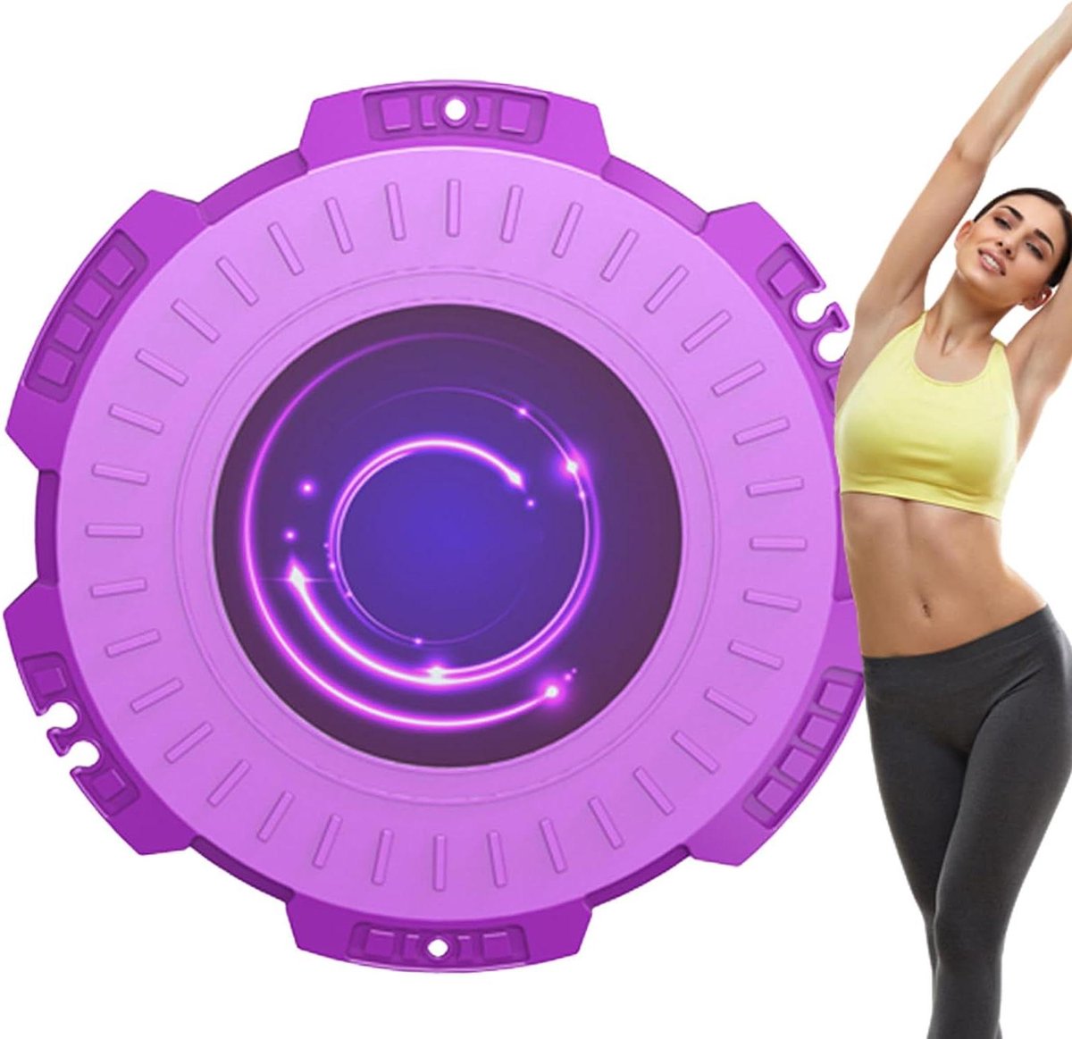 Buikspieren Twist Board - Heupschijf Trainingsmachine - Lichaamsvorming Thuis - Stil en Antislip - 28 cm Diameter - Paars