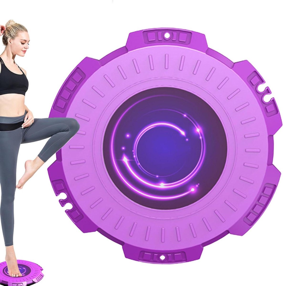 Buikspieren Twist Board - Lichaamsdraaischijf Fitness - Core Training - Gerichte Magneetwerking - 28 cm Diameter - Paars