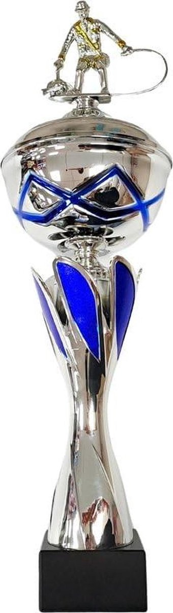 Vis Beker - Wedstrijd Prijs - Sportevenement - Eerste Plaats - 47 cm - Blauw Zilver