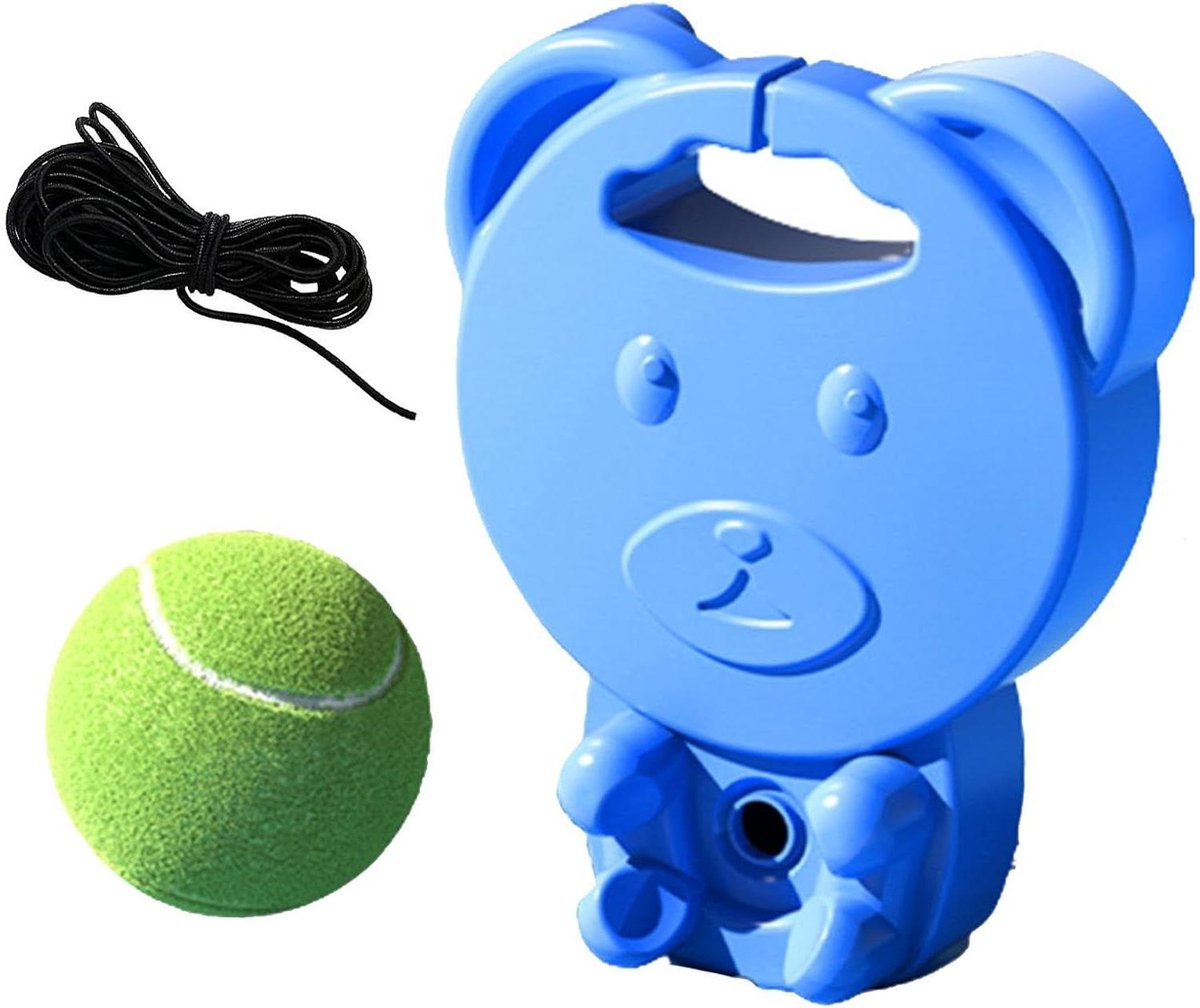 Tennistrainer Set - Oefenbal met Touw - Tennisvaardigheden Verbeteren - Veilig Koord Ontwerp - 22 cm Basis - Blauw