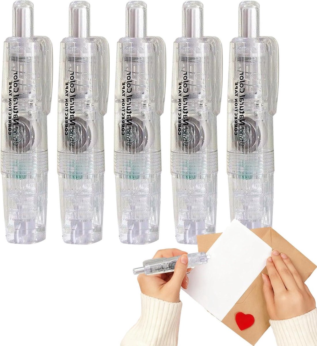 Plakband Applicator - Lijm Pen - Creatief Knutselen - Vijf Delige Set - 5 Stuks - Transparant