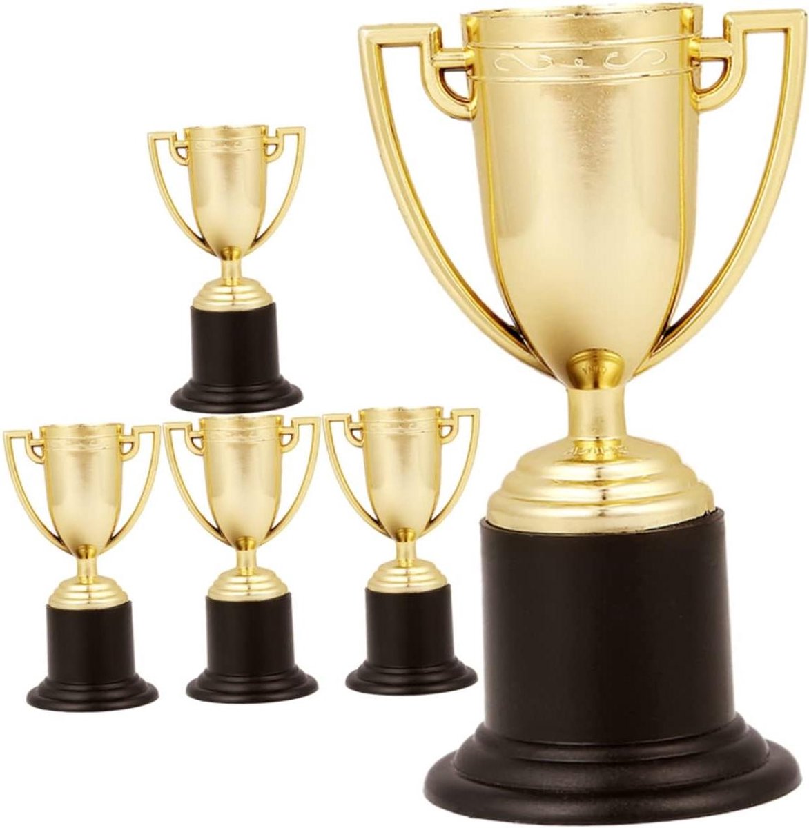 Mini Trofee - Deelname Beker - Prijsuitreiking - Plastic Materiaal - 10x6x5cm - Goud