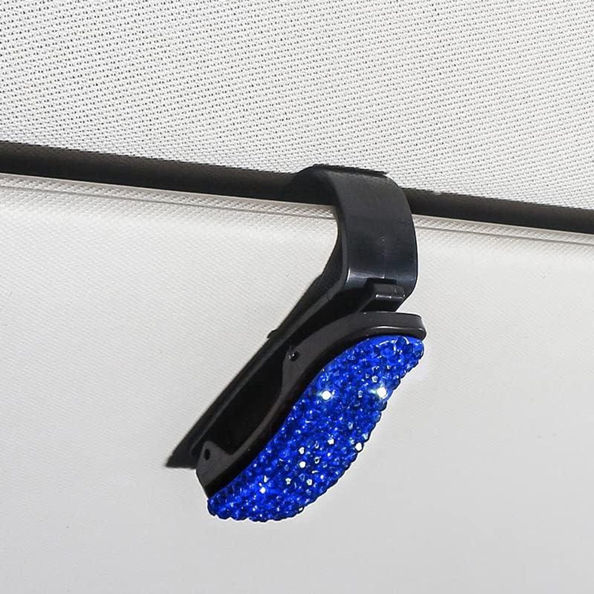 Brillenhouder Auto - Zonnebril Clip - Veilig Opbergen - Kunstkristal Design - 2 Stuks - Blauw