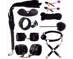 BDSM set - sex toys - handboeien seks - seksspeeltje - vastbinden- zwart - klemmen - Toys4Enjoy