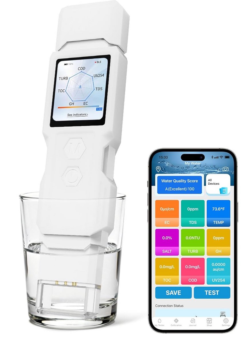 Digitale 9-in-1 Waterkwaliteit Tester voor pH, TDS, Zoutgehalte en Meer