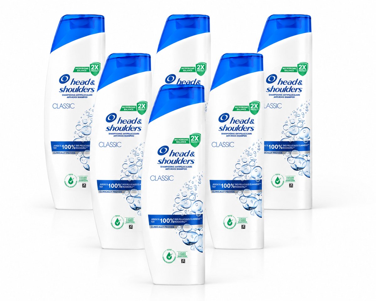 Head & Shoulders Shampoo Classic – Anti-Roos – 6 x 330ml - 6 Stuks