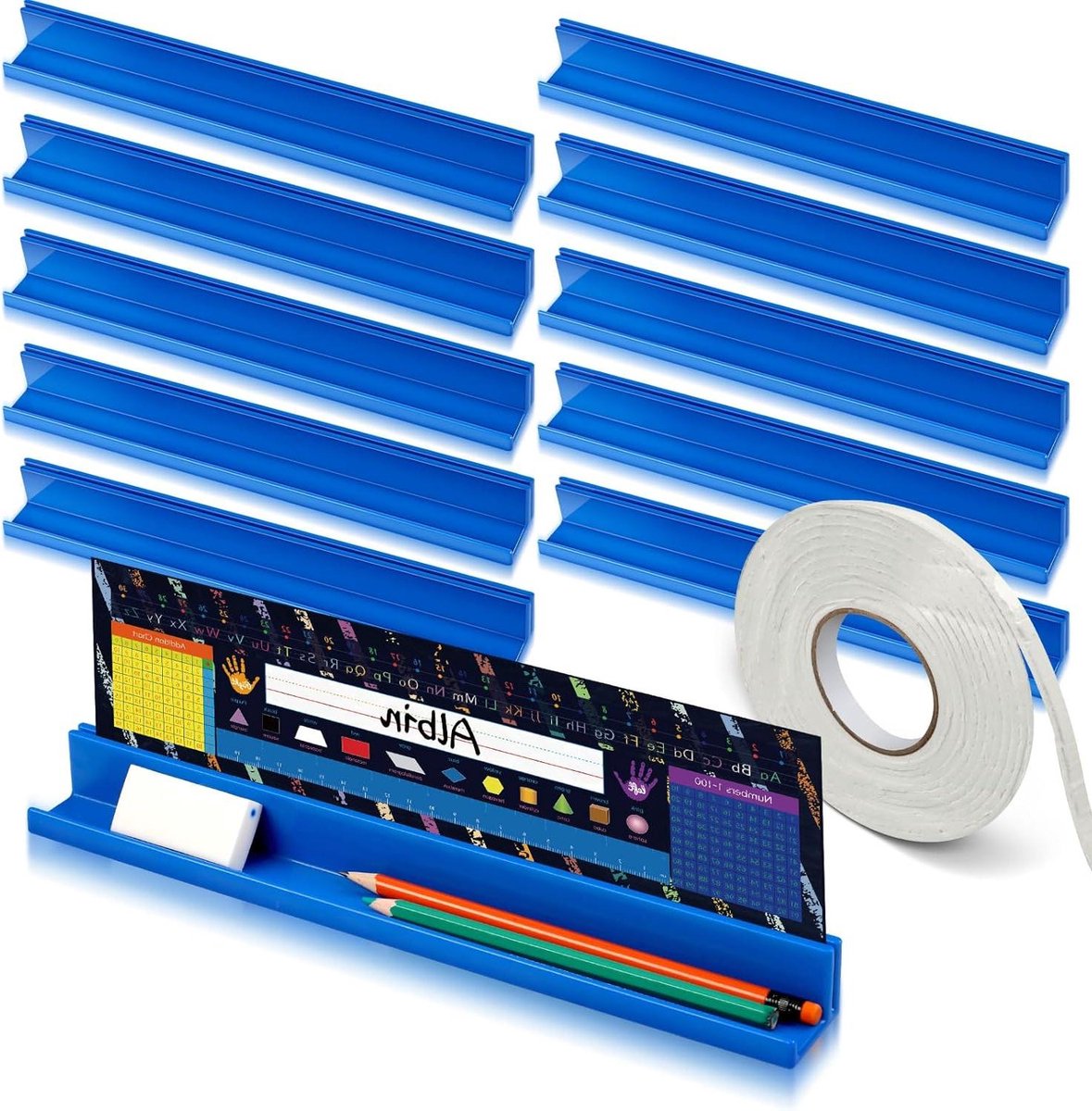 Bureau Organizer - Desktop Helper - Opgeruimd Bureaublad - Ruimtebesparend Ontwerp - 30 stuks - Blauw