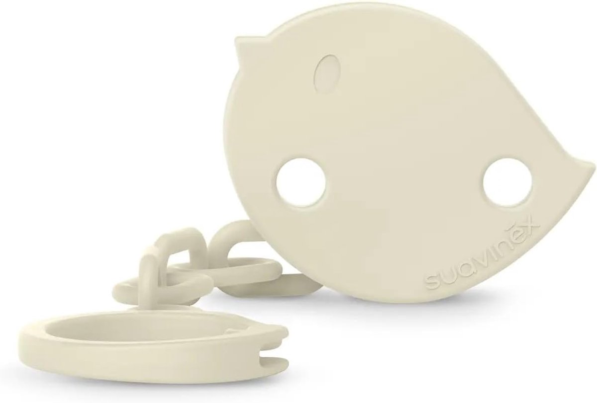Fopspeenhouder Baby - Speenclip Kinderen - Fopspeen Veilig - Vogelvorm Clip - 30 cm - Beige