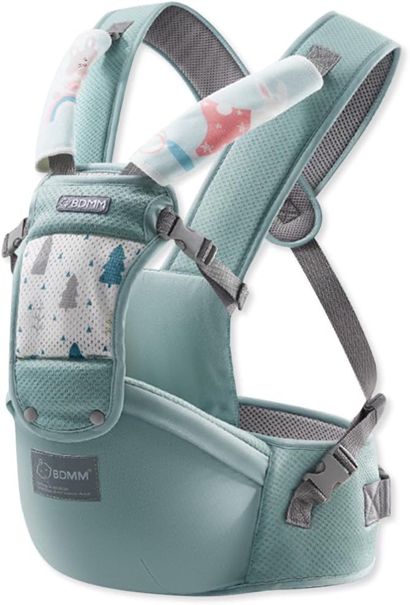 Ergonomische draagzak - Heupzitje baby - Baby dragen - Natuurlijke M-zit - Tot 25 kg - Groen