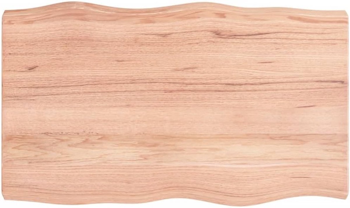 Massief Eikenhouten Desktop Lichtbruin 100x60 cm Dikte 6 cm