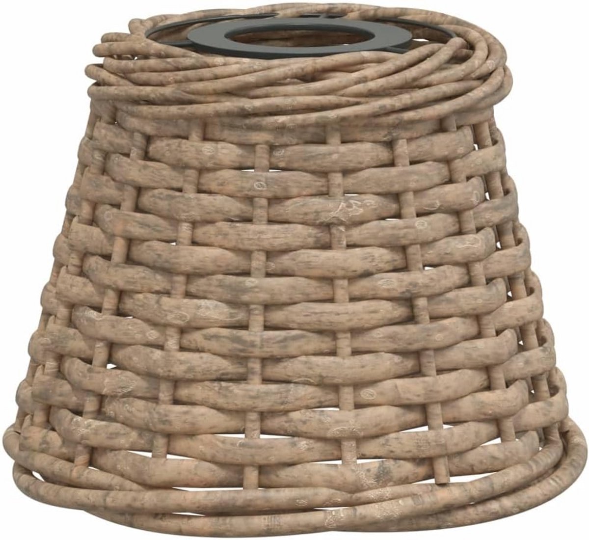 Ronde Wicker Plafondlampenkap Ø15x12 cm Bruin Riet