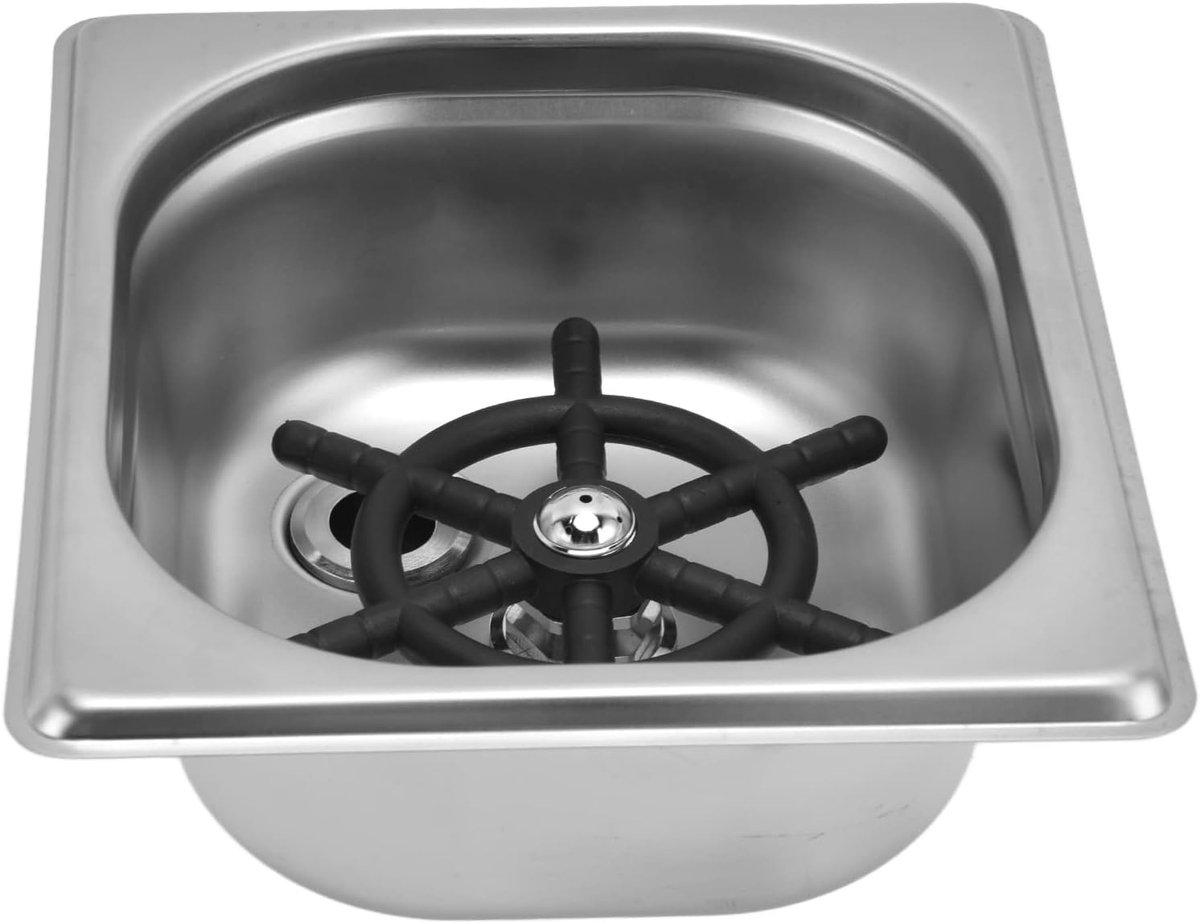 Bekerwasser Glazenspoeler Snel Bekers Reinigen Automatische Waterspuit 176 mm Breed Zilver