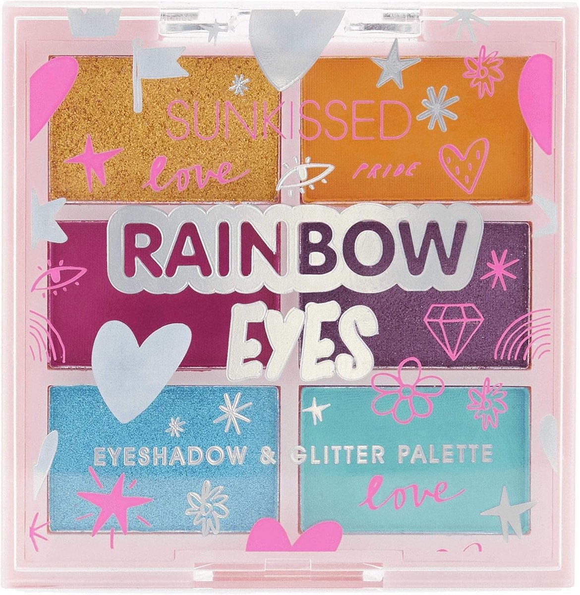 Oogschaduw Palette met Regenboog Tinten voor Opvallende Looks