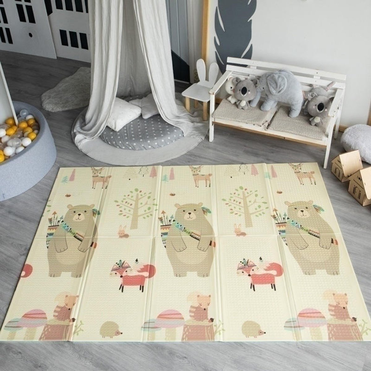 TrueStone Speelmat - 2 verschillende Designs - 150 x 200 CM - Speelmat Baby - Speelmat Foam - Opvouwbaar - Speelkleed — afbeelding 2