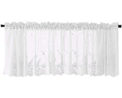 Kleine raamgordijnen - Gordijnen - Gordijn - Vitrage - Polyester - Doorschijnend - Veter bloemenpatroon - Vitrage Gordijnen In Keuken, kampe