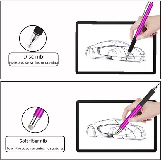 Tablet Pen voor Alle Tablets -1 Stuks - Silicone Touch Screen Pen - Stylus Pen - Compatibel met Alle Tablets en Mobiele Telefoons -Styluspen - Tablet pen - Smartphone - Tekentablet - Touc -Universele Stylus Pen Met 2 Verschillende Tips — afbeelding 3