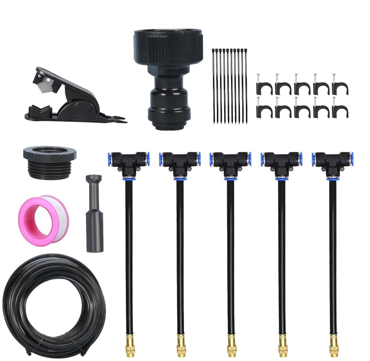 Bewateringssysteem Tuin - Automatische Sproeiers - Planten Verzorgen - 360 Verstelbaar - Complete Set - Grijs