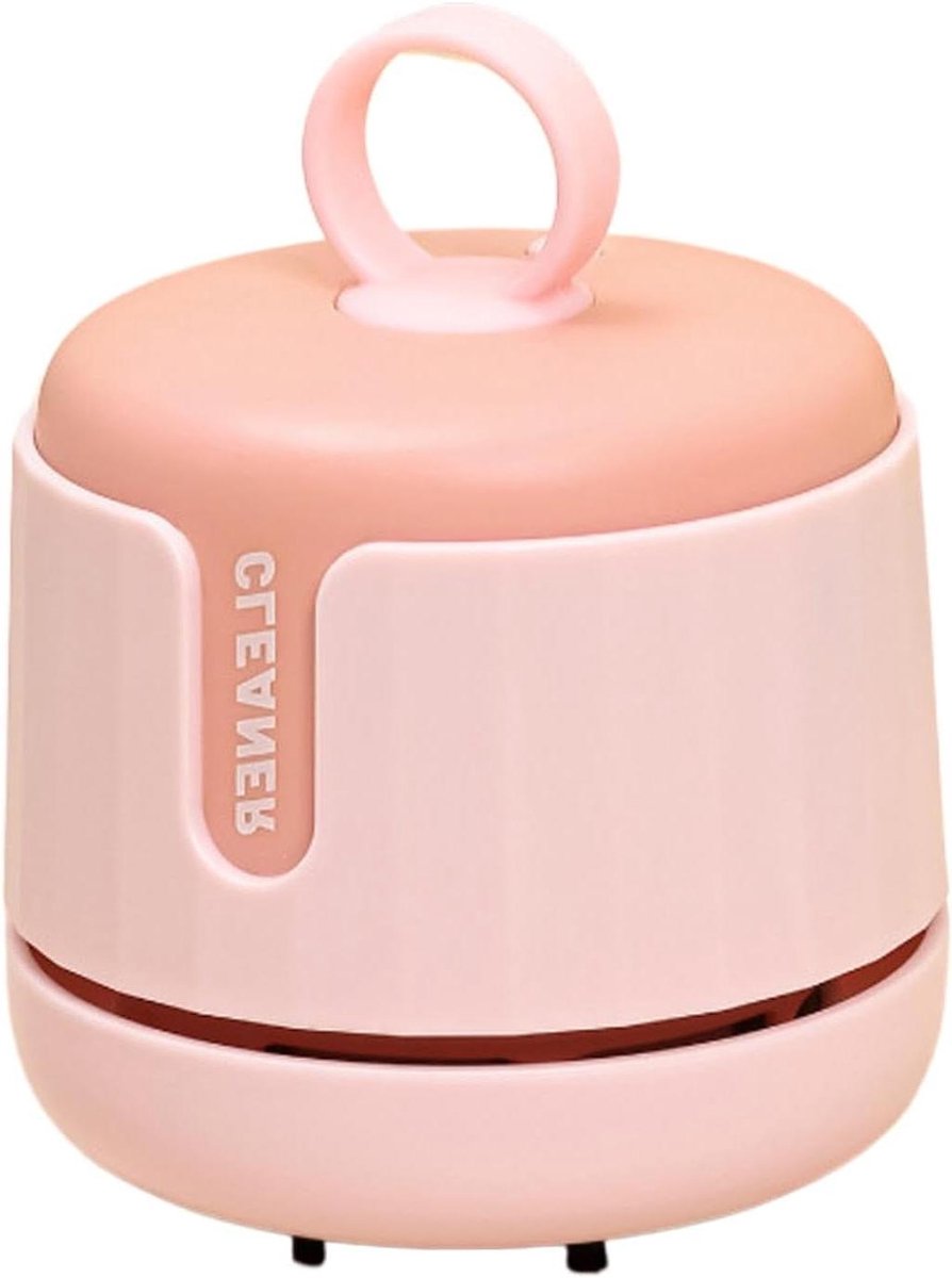 Kruimelreiniger Bureau - Draagbare Stofzuiger - Snel Opruimen - 360 Graden Rotatie - 9.5 x 8 x 8 cm - Roze