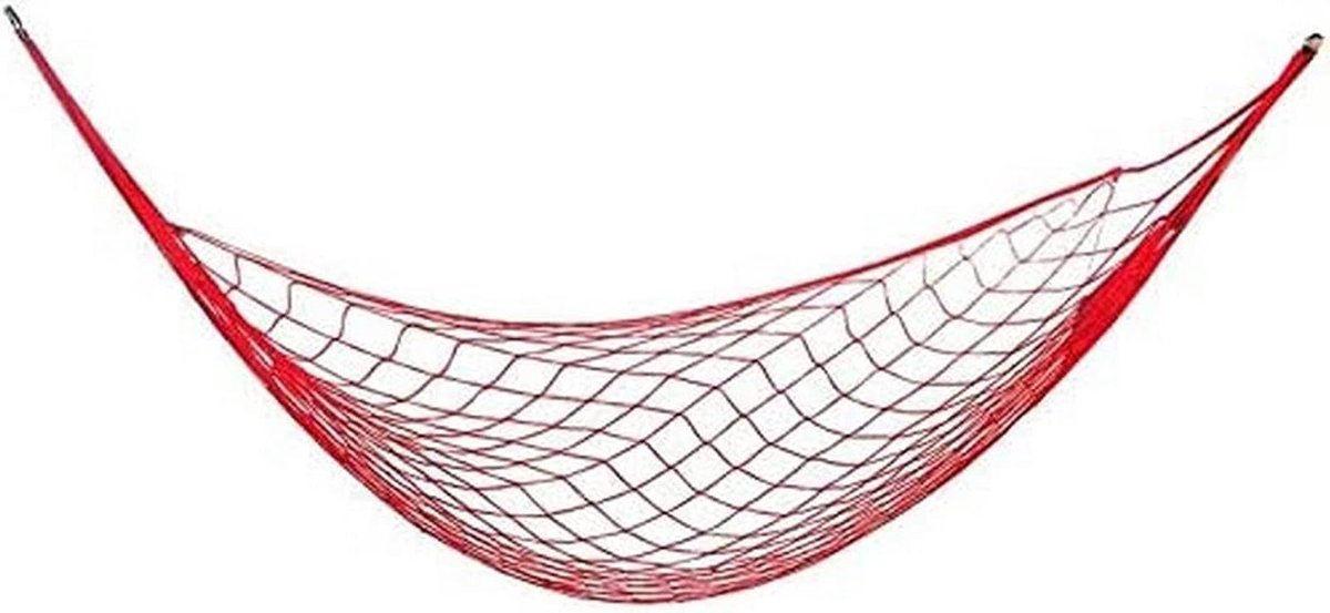 Hangmat Stoel - Lounge Stoel - Ontspannen Buiten - Ventilerend Mesh - 200x80 cm - Rood
