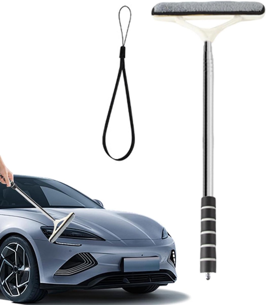 Voorruit Reiniger - Ruiten Wisser - Streeploos Reinigen - Verstelbare Steel - 53 cm - Zwart