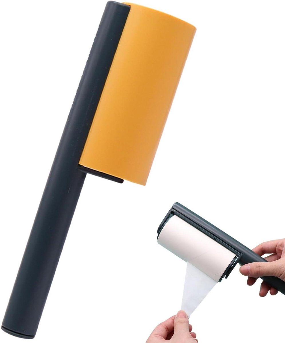 Pluisroller - Haarverwijderaar - Kleding Reinigen - Ergonomisch Ontwerp - 23.7 cm Lengte - Geel