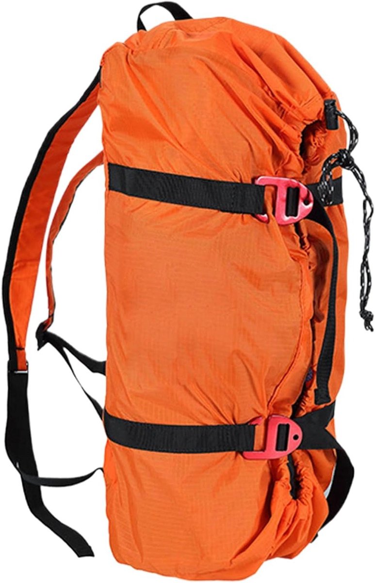 Touwzak Klimrugzak - Bergsportuitrusting Tas - Outdoor Avontuur - Inclusief Grondzeil - 48x24x24 cm - Oranje