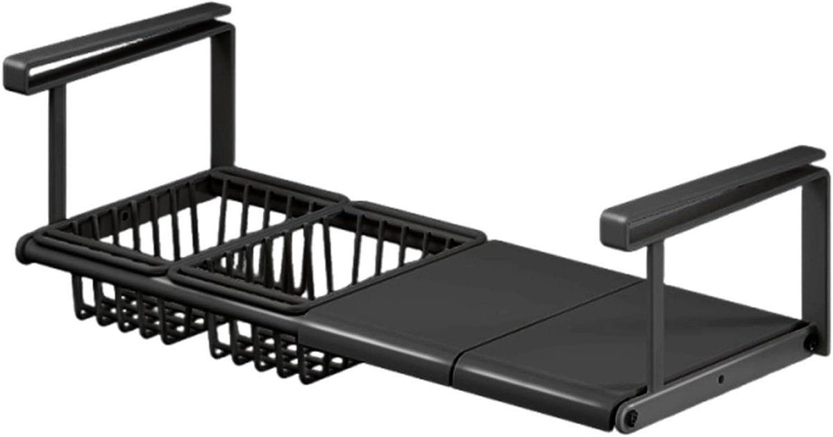 Onderlegmand - Opbergmand Kast - Ruimte Besparen - Uitschuifbaar Ontwerp - 50x26x18 cm - Zwart