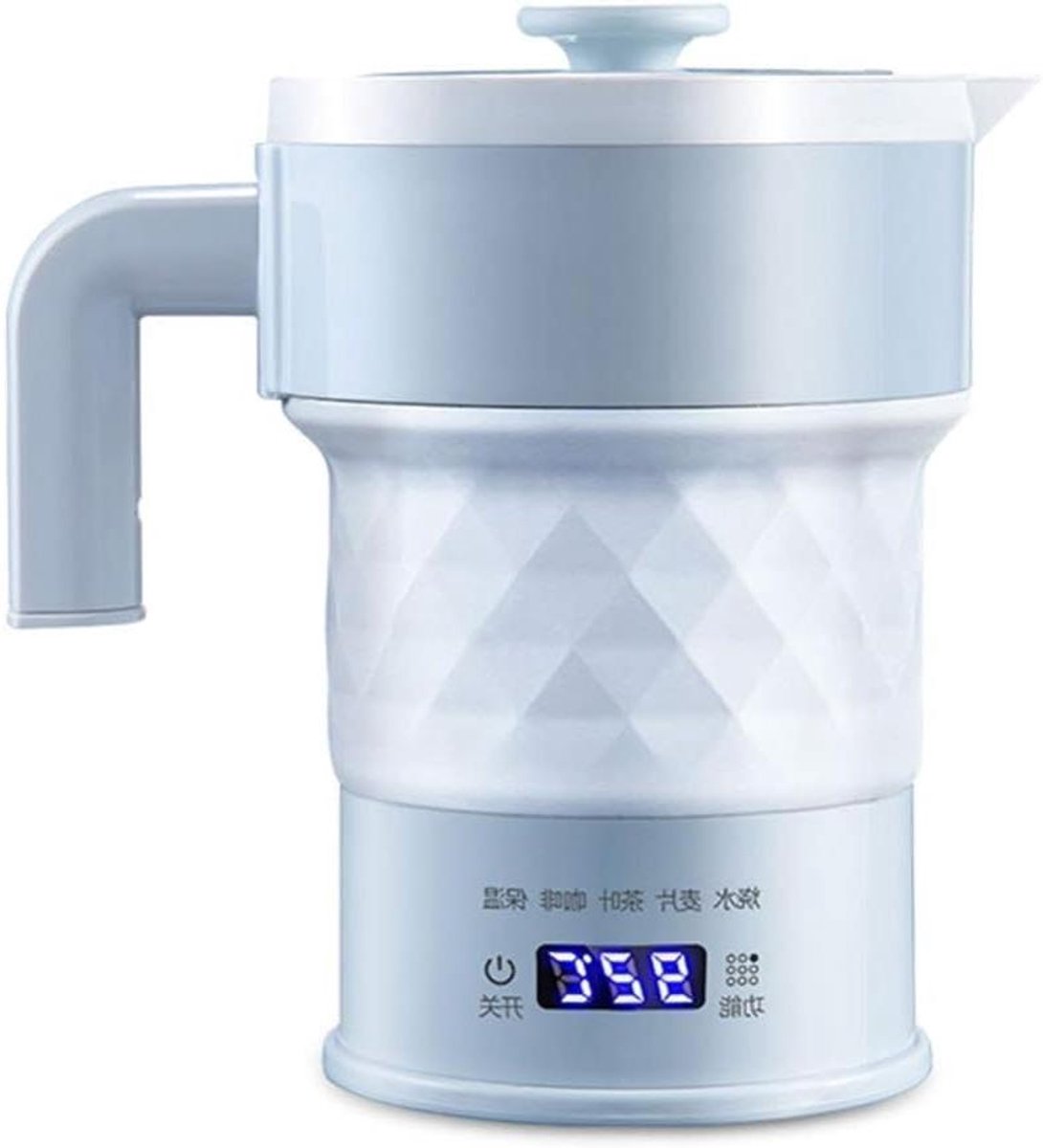 Draadloze Waterkoker - Opvouwbaar Model - Reizen en Kamperen - Dubbele Spanning - 600 ml Capaciteit - Wit