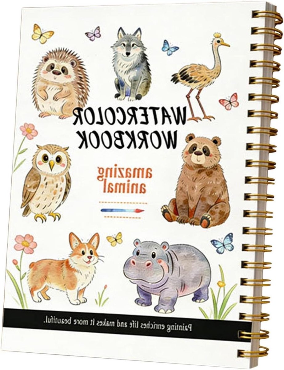 Aquarel Werkboek - Tekenen Benodigdheden - Creatief Schilderen - Stapsgewijze Gids - A5 Formaat - Multicolor