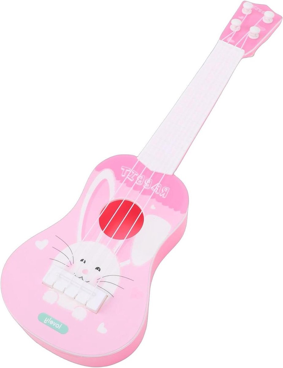 Ukelele Speelgoed - Muziek Gitaar - Muziek Leren - Functionele Snaren - 37 x 12 x 4 cm - Roze