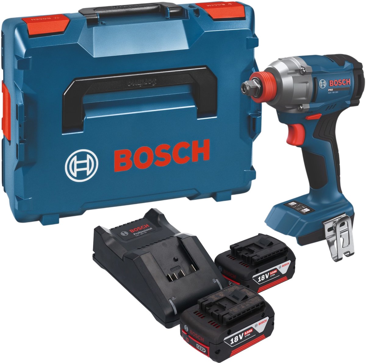 Bosch GDX 18V-285 Professional accu-slagschroevendraaier 18 V 285 Nm + 2x accu 5,0 Ah + oplader + L-Boxx